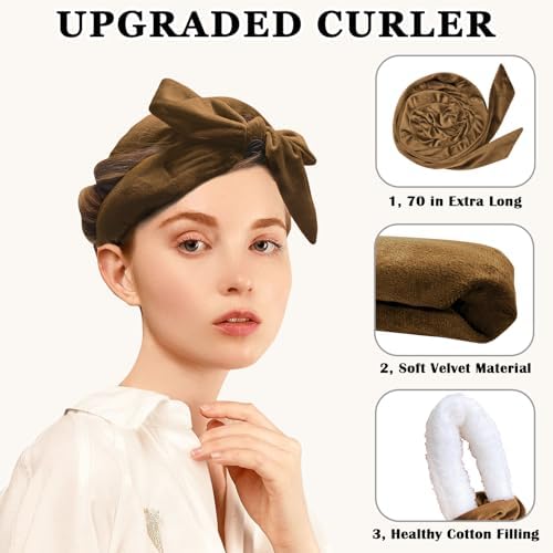 Gwabee Velvet Heatless Curls Overnight Hair Curlers to Sleep In - Image 3