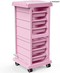 TASALON 6-Tray Multipurpose Rolling Salon Storage Cart, Pink by TASALON
