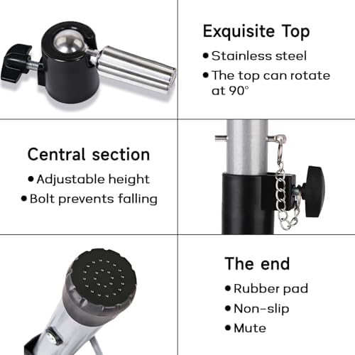 AliLeader 55 Inch Heavy Duty Wig Stand Tripod Adjustable Mannequin Head Stand Wig Head Stand Wig Tripod Stand for Training Heads and Canvas Block Head (Mannequin Head Not Included,Silvery) - Image 3