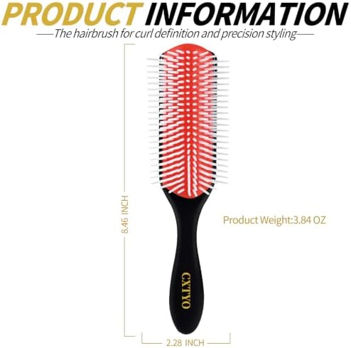 9 Row Styling Brush for Curly Hair, Detangling and Curl Defining - Image 4
