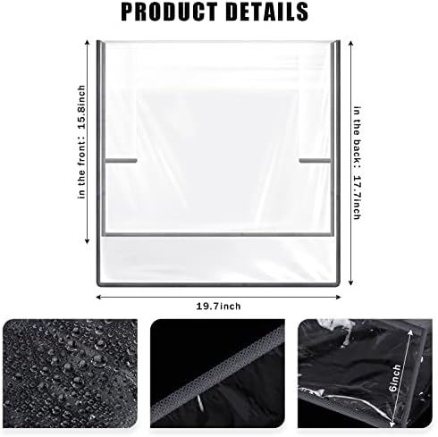 Hoolerry 4 Pcs Salon Chair Cover, Clear Square Chair Protectors, Gray Edge - Image 2