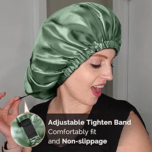 YANIBEST Satin Bonnet for Sleeping Women Men, Adjustable Hair Bonnet - Image 4