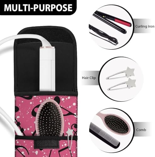 Heat-Resistant Travel Neoprene Storage Music Pouch Case Bag with Two Pocket for Flat Iron,Straightener,Curling Wand/Curling Iron Long-Term Use - Image 7