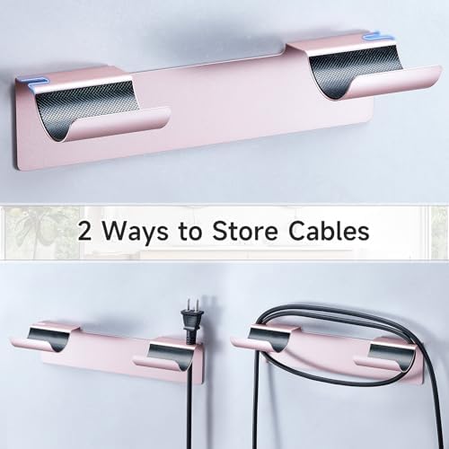 2 PCS Wall Mount Curling Iron Holder and Hair Tool Organizer with Adhesive, Multifunctional Hot Flat Iron and Hair Straightener Holder Storage Stand for Vanity, Cabinet and Wall, Rose Gold - Image 6