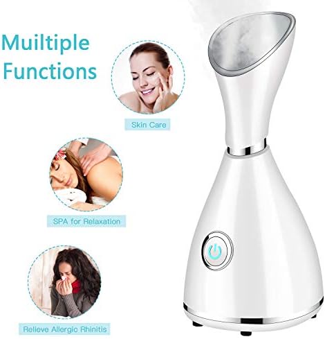 Facial Steamer for Facial Deep Cleaning, Moisturize, Unclog Pores, Face Spa, Nano Ionic Humidifier, Home Facial Warm Mist Face Steamer with Blackhead Removal Kit, Brush, Hair Band - Image 5