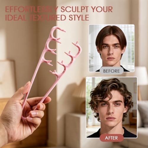 Texture Comb Wide-Tooth Hair Styling Comb for Root Lift,Pink - Image 2