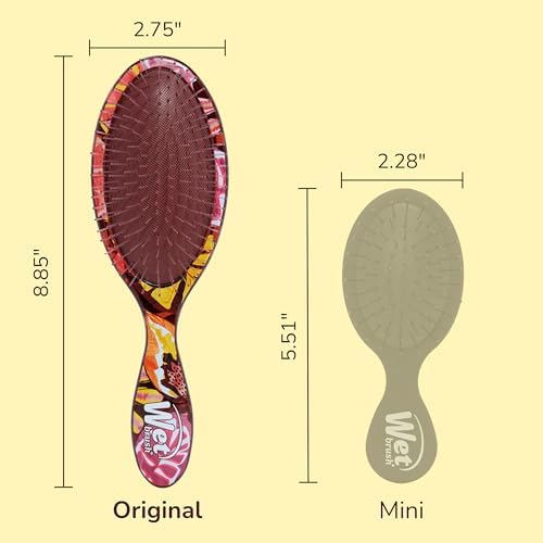 Wet Brush Original Detangler Hair Brush, Flexible Bristles Detangle All Hair Types, Works on Wet or Dry Strands, Ergonomic Handle, Reduces Breakage, Limited Edition, Tropical Oasis Burgandy Paradise - Image 4