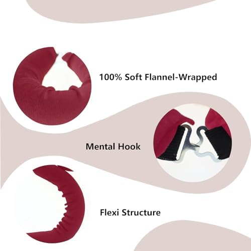 Overnight Hair Curlers Heatless Curls,SXWFYZ No Heat & Damage Velvet Curling Rods Hair Rollers for Long Short Hair Care Styling Tools(Wine Red 3PCS W/Silk Scarf) - Image 3