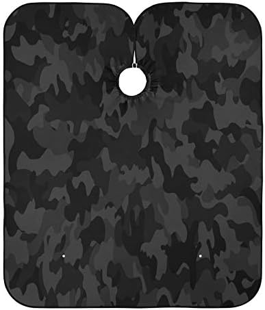 Blueangle Black Camouflage Barber Cape for Men Hair Cutting - Waterproof Salon Hairdressing Cape, 65" x 55" by Blueangle
