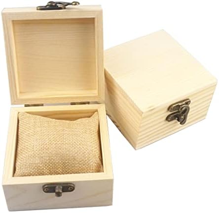 2Pcs/PACK Unfinished Wood Box Gift Wooden Box for your Gift Jewelry Watch (Wooden Box-2PCS/PACK) - Image 3