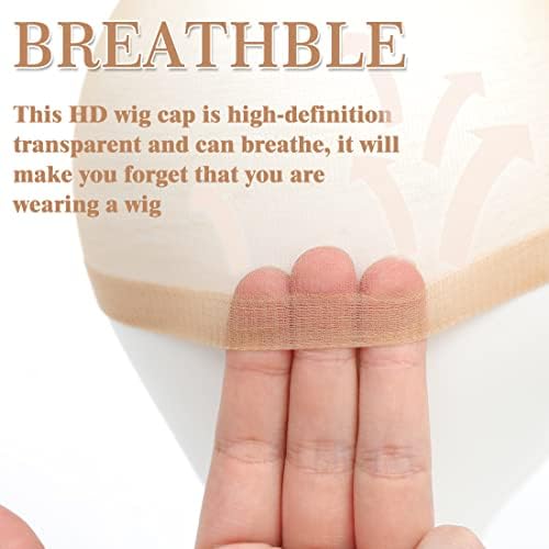 FDBJulyy 20 Pcs Transparent HD Wig Cap, Thin Nylon Cap for Women, Suitable for Parties, Weddings, Graduations, Cosplay, Halloween - Image 2