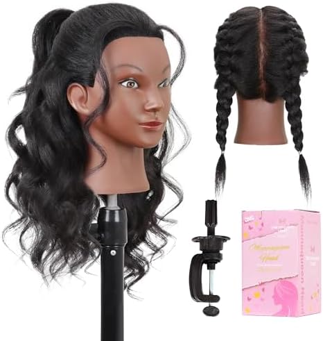 Mannequeenhead Human Hair Mannequin Head for Braiding Styling with stand by MannequeenHead