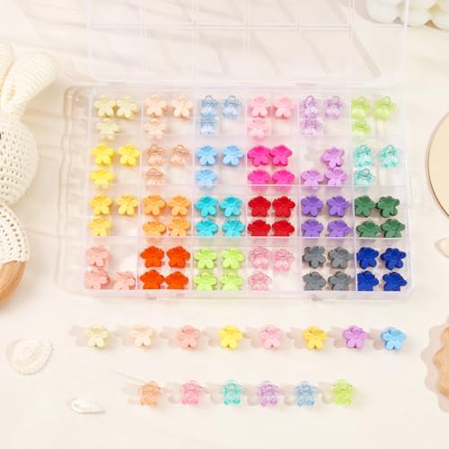 CÉLLOT 96 Pieces Little Baby Girls Hair Bangs Mini Hair Claw Clip Hair Pin Hair Accessories Clips for Girls,Teens, Kids, Toddlers Children(with Plastic Organizer Box) - Image 6