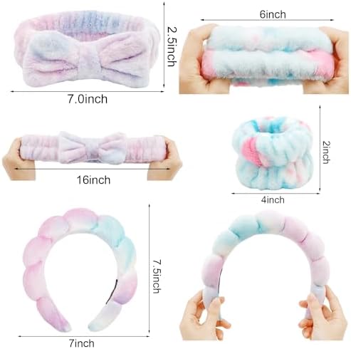 Chanaco Spa Headband, Makeup Headband with Wrist Bands, Hair Accessories for Washing Face and Teen Girl Gifts for Women - Image 6