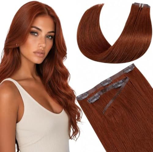 LaaVoo 18 Inch Invisible Hair Extension Clips Silky Straight 7pcs 110g by LaaVoo