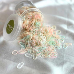 1500 PCS Toddler Baby Infant Mini Thin Gentle Hair Elastics Ties Soft Rubber Bands for Thin Fine Hair Baby Girl (Multicolor - Rice) by MoLiBabyCollection