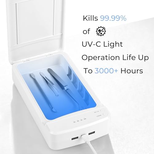 Nail Tool Sterilizer with Blue Light, Portable USB Sterilizating Box, Multi-Functional Nail Cleaner Box for Manicure Salon,Tweezers,Ta - Image 5