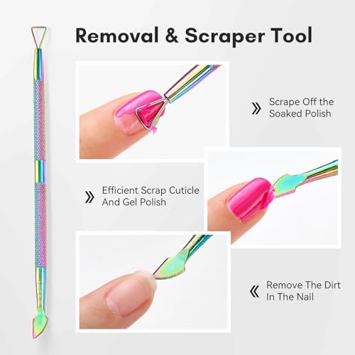 Makartt 3-Pack Rainbow Titanium Cuticle Nipper, Pusher Set - Image 4