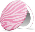 Fancii Taylor LED Lighted Travel Makeup Mirror, Rechargeable, 10x /1x Magnifying, Tru-Glow Lighting System, XL Large 5” Wide | Compact Mirror for Purses (Blush Zebra) by Fancii