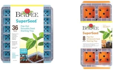 Burpee 36 & 8 Cell Seed Starting Trays | Reusable Indoor Vegetable, Flower & Herb Garden Kit | Flexible Silicone Cells for Reduced Transplant Stress by Unknown