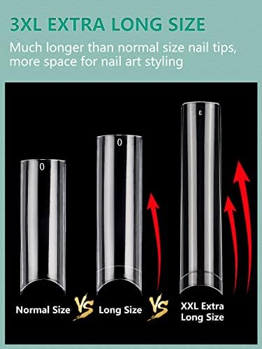 LIONVISON 3XL Square Nail Tips: 504 PCS No C Curve Clear Nails Tips - Image 4