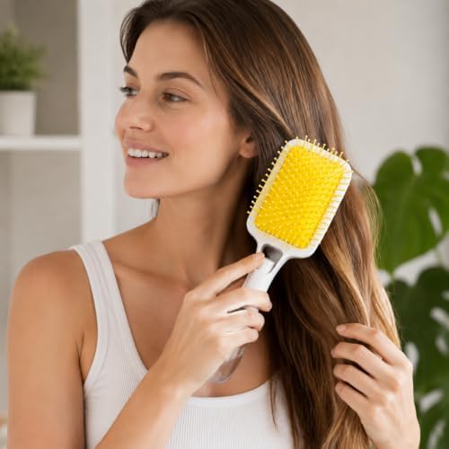 Air Cushion Paddle Hair Brush, Built-In Spray Detangler Brush - Image 5