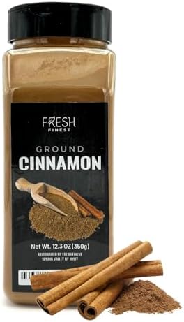 Fresh Finest Ground Cinnamon - 12.3oz (350G) - Premium Quality, Aromatic Spice for Culinary & Health Benefits, Securely Packaged by FreshFinest
