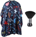 Professional Hair Cutting Cape with Neck Duster Brush, Waterproof Salon Barber Cape with Snaps, Barber Accessories (Music Notation) by YELEGAI
