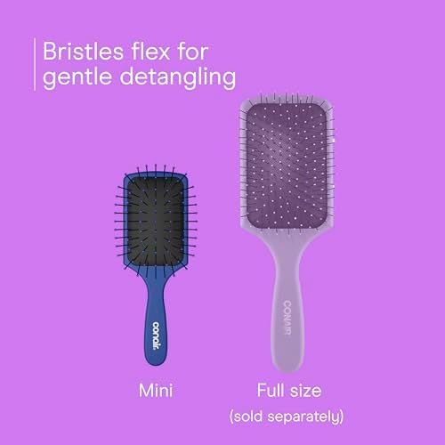 Conair Beyond Gentle Mini Paddle Hair Brush Set, 2-Pack, Detangler Brushes for Women, Detangling Brush Set/Paddle Hairbrush, Mini Travel Set, Blue & Teal - Image 7
