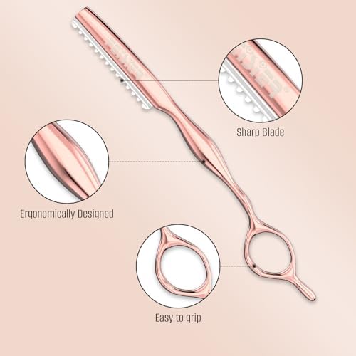 FEISIER Hair Razors for Cutting Hair, Professional Styling Texturizing Razor, Stainless Steel Thinning Razor Kit with 10 Replacement Blades, Premium Texture Cutting Razor for Salon and Home - Image 2