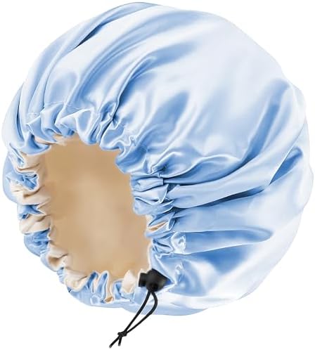 Edoneery Satin Bonnet for Sleeping Women, Double Layer Adjustable Sleep Cap by Edoneery