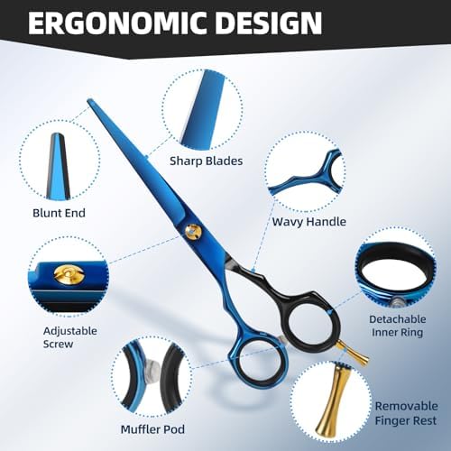 ETHTXE Professional Hair Cutting Scissors Kit, 6.5" Barber Cutting Shears - Image 5