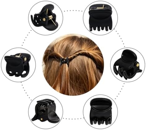 YOHAMA 36Pcs Small Hair Claw Clips Black Strong Mini Bangs Jaw for Women - Image 3