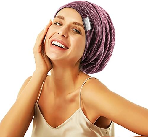 Beanie Sleep Hats Bonnet for Women Girls Curly Frizzy Hair Cover - Image 3