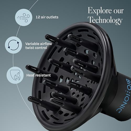 Bio Ionic Universal Diffuser - Fast-Drying Hair Dryer Attachment for Frizz Control & Shine - Fits 2.25" Blow Dryers - Professional Styling Tool for All Hair Types - Image 3