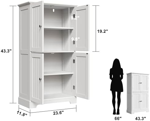 ChooChoo Bathroom Floor Cabinet with Adjustable Shelves - Image 3