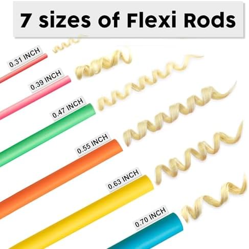 42Pcs 7" Heatless Flexi Rods 2 IN 1 for Overnight Curls for All Hair - Image 2