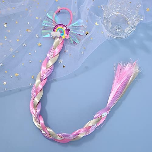 10Pcs Long Braided Wigs Princess Hairpiece Wig Braid Girls Cosplay Headband Hair Dess up Costume Accessories for Girls (C) - Image 7