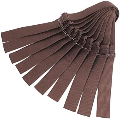 10 PCS Brown Adjustable Elastic Bands For Wigs (1*12inch) by JIUSERLU