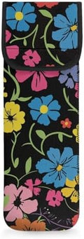 Flashideas Flower Print Flat Iron Case Curling Iron Organizers and Storage with Pocket Heat Resistant Neoprene Curling Iron Holder Universal Curling Iron Cover Sleeve Hot Tools Travel Bag by Flashideas