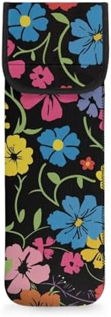 Flashideas Flower Print Flat Iron Case Curling Iron Organizers and Storage with Pocket Heat Resistant Neoprene Curling Iron Holder Universal Curling Iron Cover Sleeve Hot Tools Travel Bag by Flashideas
