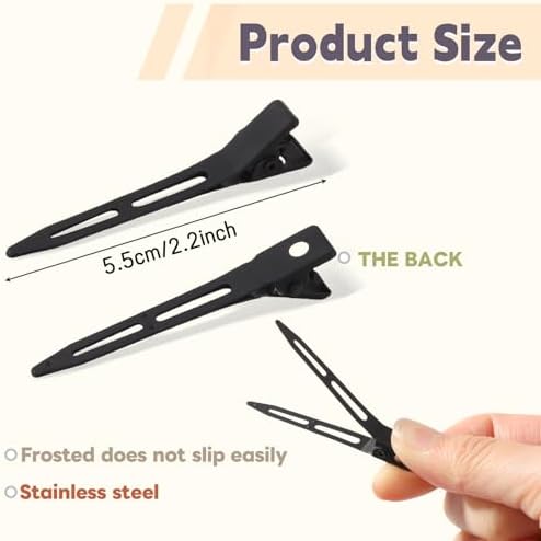 Choicbaby 40 PCS Black Hair Clips Metal Duckbill Clip 2.2 Inch Duck Clips for Hair Single Prong Curl Hairpins With Holes Duckbill Hair Accessories for Women Hair Styling Clips - Image 3