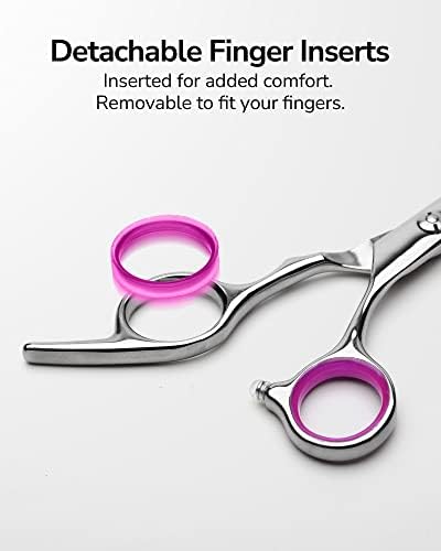 Hair Cutting Scissors, ULG Professional Hair Scissors 6.5 inch Right-Hand Razor Edge Barber Shears Salon Hair Cutting Shears Made of Japanese Stainless Steel, Hand Sharpened Pink - Image 5