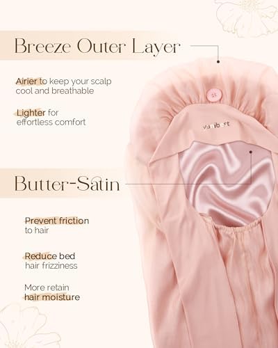 YANIBEST Silk Feeling Bonnet for Sleeping Women Satin Lined Braid Bonnet - Image 3