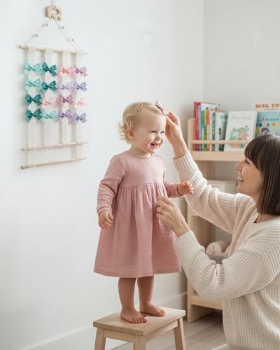 Hair Bow Holder for Girls Wall Mount Hair Clips Headband Organizer, Cute Wall Decor for Girls Room, Gift for Teen Girl Bedroom Organization Storage - Image 7