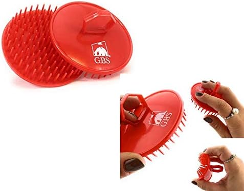 G.B.S Easy to Hold Hair Scalp Shampoo Brush Scrubber, 4 Black, 4 Red, Pack of 8 - Image 2