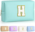 TOPEAST Preppy Bag, Monogrammed Makeup Bags with Zipper, Cute Makeup Pouch, Initial Birthday Gifts Bag for Daughter Friends Sister, Preppy Things for Girls (Blue H) by TOPEAST