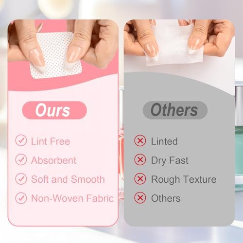 1080PCS Lint Free Nail Wipes with Pump Dispenser - Image 4