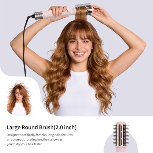 Rotating Hair Dryer Blow Brush, Multi Hot Air Styler Wrap, 105,000 RPM High-Speed Volumizing Spinning Blow Dryer Brush with Auto Curlers, Dry & Smooth & Curl & Volumize All in One - Image 4