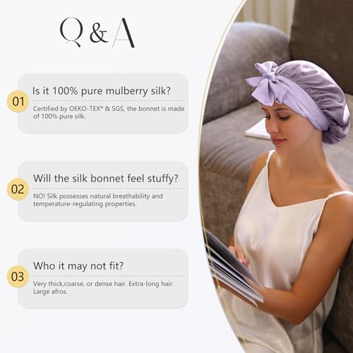 ZIMASILK 100% Mulberry Silk Bonnet for Sleeping Women Long Hair, Blush - Image 7